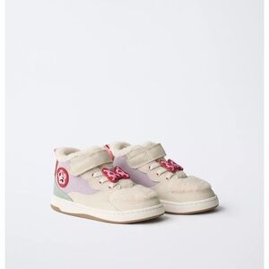 Zara Disney Mini Mouse Fleece High top sneakers so 8